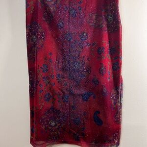 Rampage Red and Blue Patterned Skirt